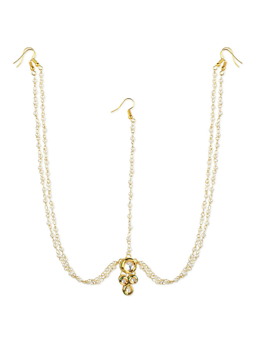 Gold-Plated Kundan Head Jewellery - Ruby Raang - Distacart