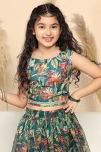 Joban Fashion Girl's Green Color Lehenga Choli