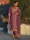 Vellora Dusty Mauve Silk Blend Stylish Embroidered Salwar Suit