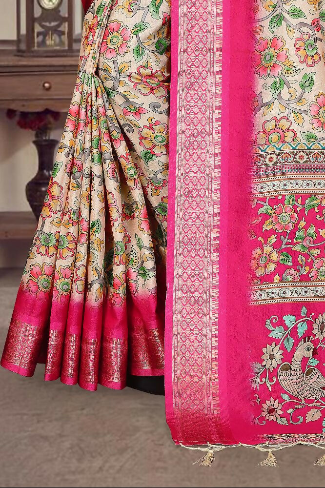 PR Fashion Multi Heavy Rich Cotton Silk Digital Print & Jacquard Saree