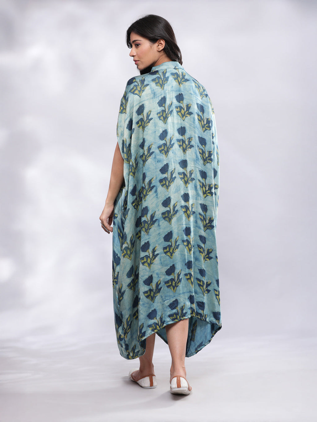 BohoJazz Signature Modal Silk Floral Kaftan - Distacart