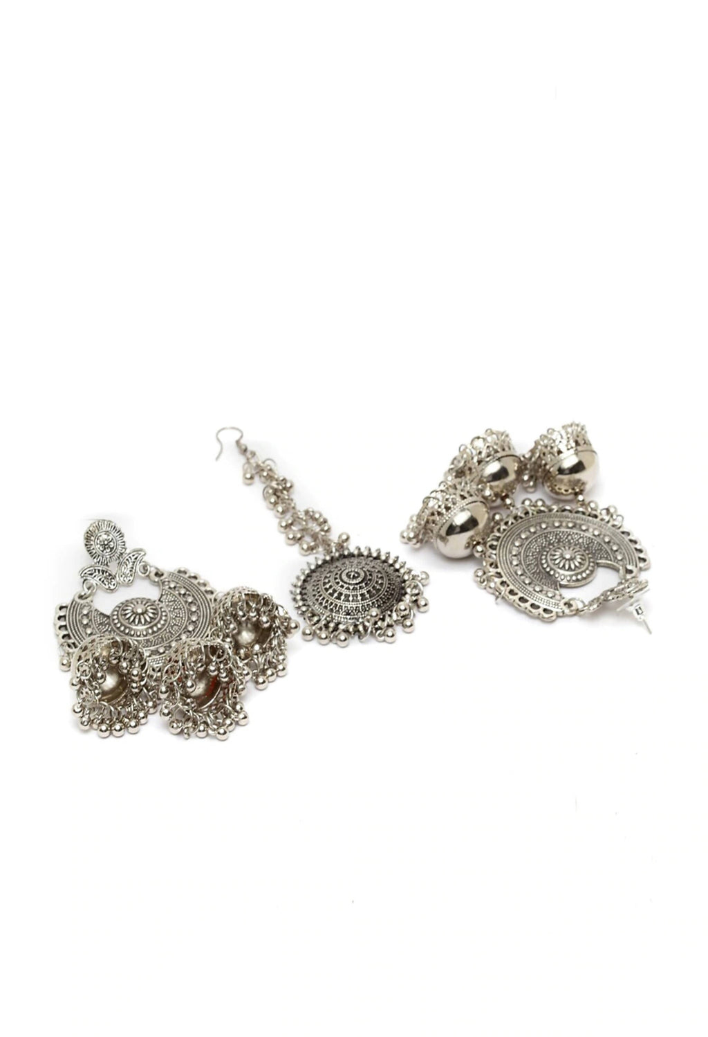 Mominos Fashion Johar Kamal Beautiful Jhumkas With Maang Tikka Earrings - Distacart