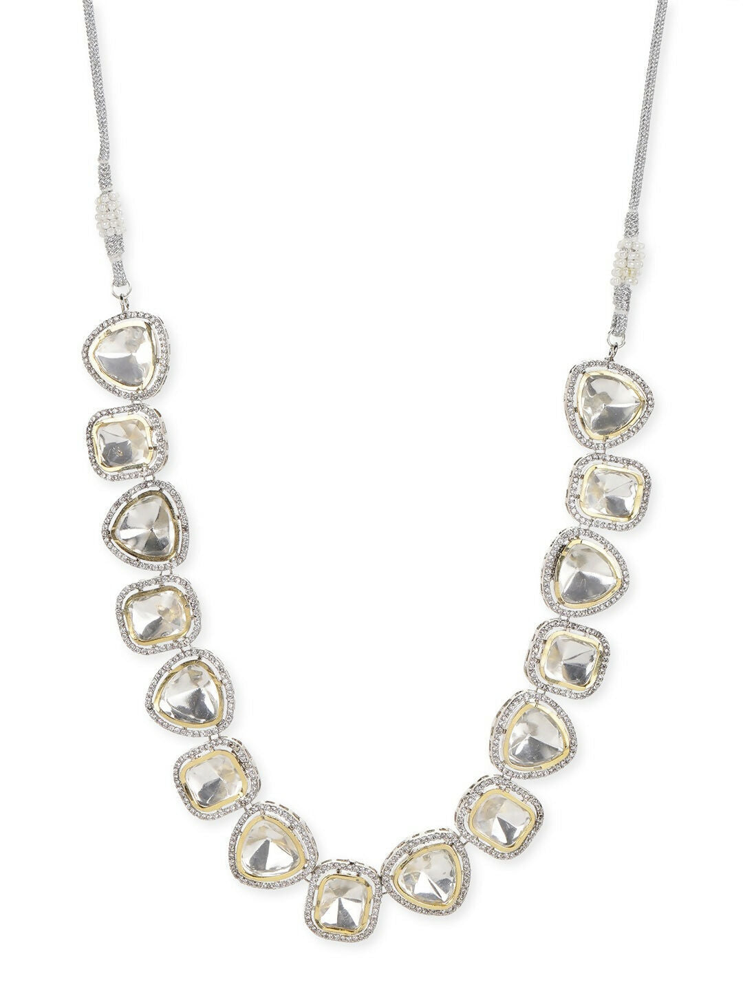 Kundan with Diamond Details Neckpiece- Ruby Raang