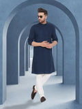 Even Apparels Men's Pure Cotton Blue Kurta