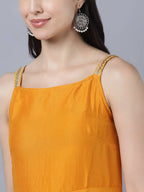 Myshka Women Yellow Panelled Kurta with Palazzos With Dupatta - Distacart