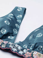 House of Panchhi Teal Blue Chinon Sequins embroidery Lehenga choli & Dupatta
