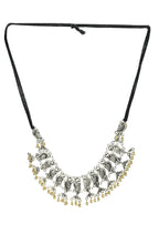 Mominos Fashion Johar Kamal Oxidised Silver-Plated Brass Finish Peacock Choker For Women (Silver/Golden) - Distacart