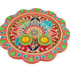 Kundan HandiKrafts Mdf Flower Pooja Thali - Red - Distacart