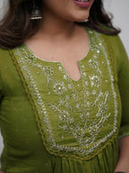 The52 Women's Beautiful Cotton Fabric Embroidery Work Straight Kurta Pant and Dupatta Set - Distacart