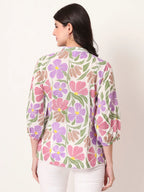 Yufta Multi Cotton Shirt Collar Shrit Style Top