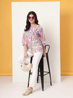Yufta Multi Cotton Shirt Collar Shrit Style Top