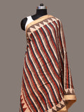 Multicolor Kalamkari Hand Painted Sico Handloom Dupatta with Strips Design - Global Threads