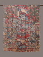 Multicolor Kalamkari Hand Painted Tussar Handloom Dupatta with Krishna Design - Global Threads