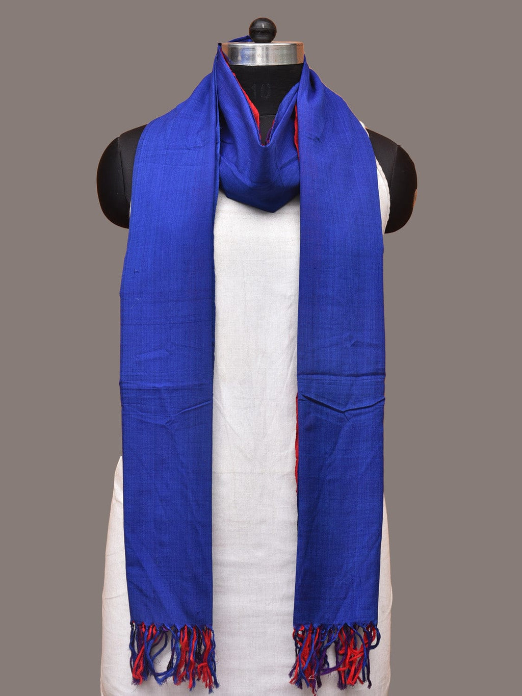 Multicolor Pochampally Ikat Cotton Handloom Plain Dupatta - Global Threads
