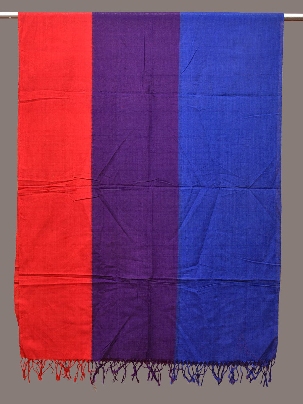 Multicolor Pochampally Ikat Cotton Handloom Plain Dupatta - Global Threads