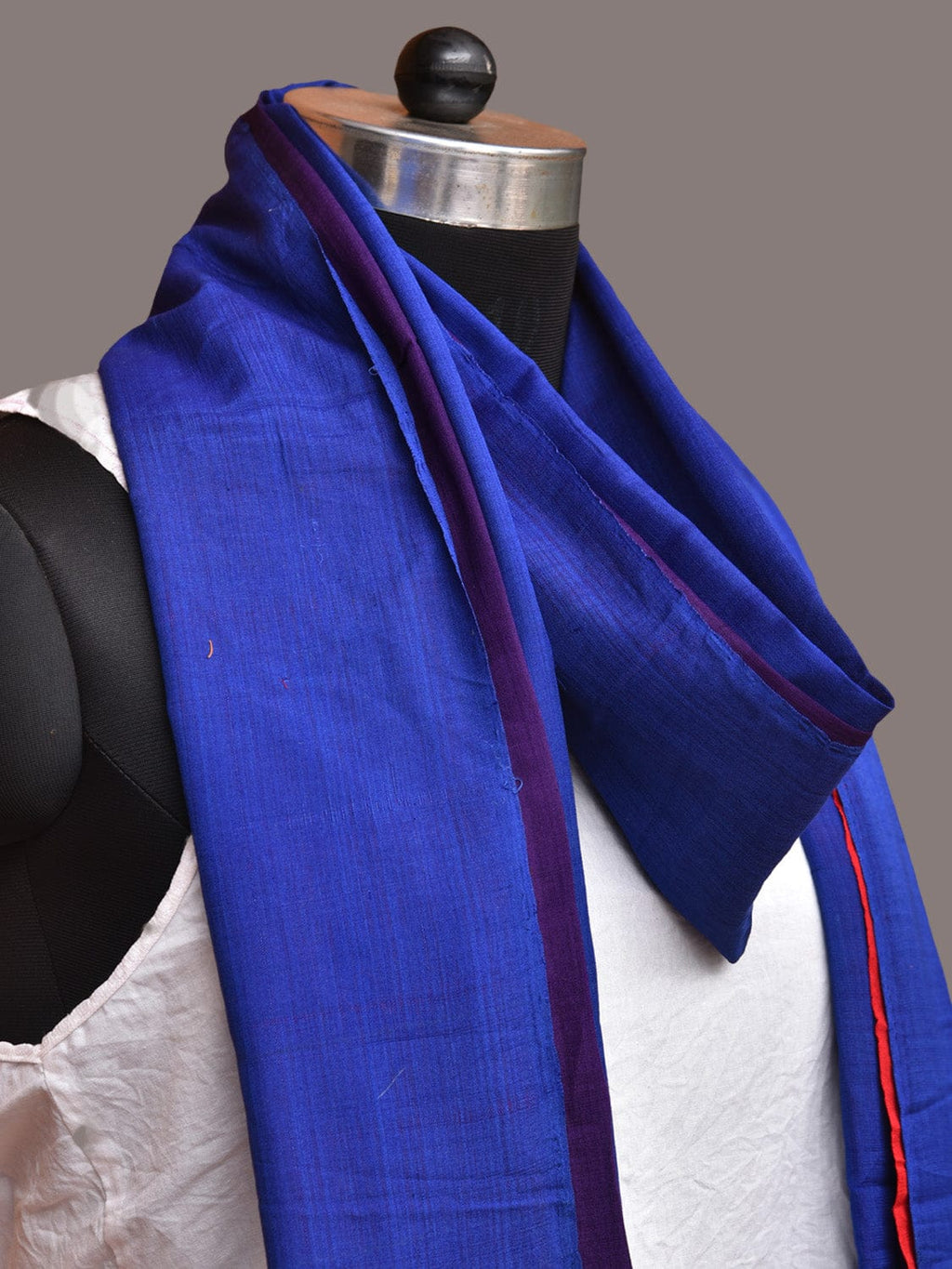 Multicolor Pochampally Ikat Cotton Handloom Plain Dupatta - Global Threads
