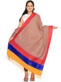 Multicolor Pochampally or Ikat Cotton Handloom Dupatta - Global Threads