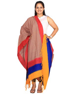 Multicolor Pochampally or Ikat Cotton Handloom Dupatta - Global Threads