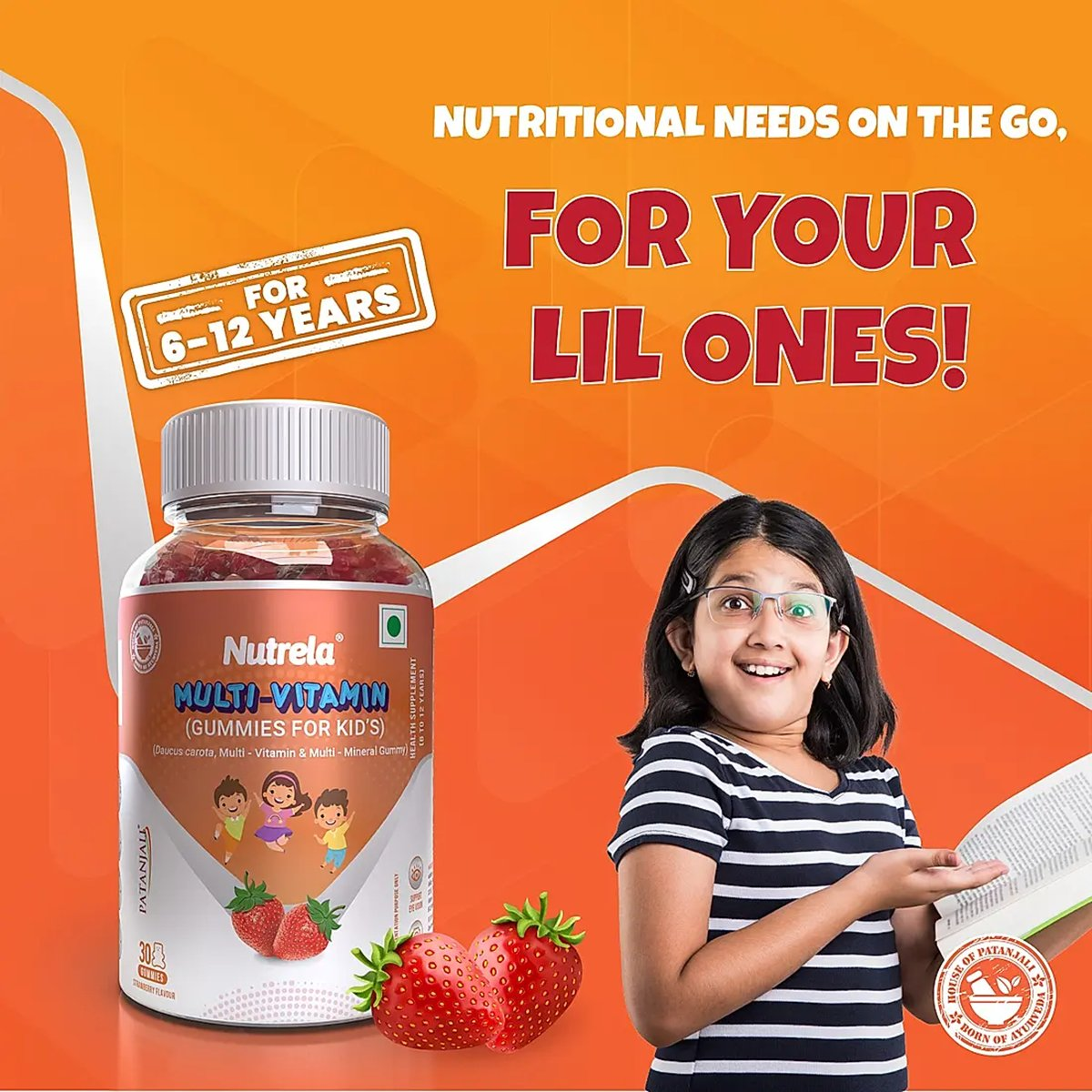 Patanjali Nutrela Multi- Vitamin Kids Gummies- Straberry Flavour - Distacart