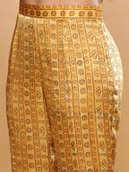 BohoJazz Mustard Vegetable Dye Flowy Modal Kurta with Pants - Distacart