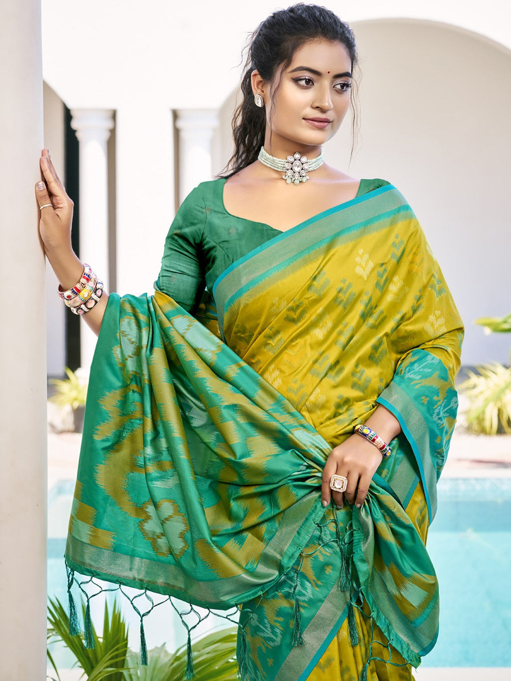 Anaita Mustard Silk Saree With Blouse Piece - Distacart