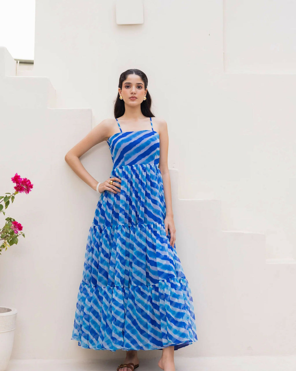 Aayaa Designer crape hand work Multi indo western - Blue - Distacart