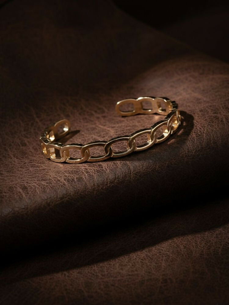 NVR Men's Rose Gold Plated Cuff Bracelet - Distacart