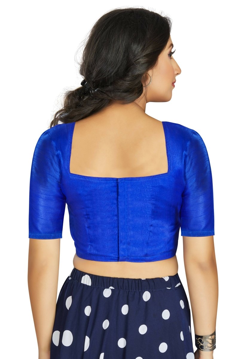 Aastha Fashion Women's Blue Art Silk Designer Traditional Readymade Blouse