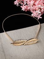 NVR Women Circular Gold-Polished Stretchable Metal Belt