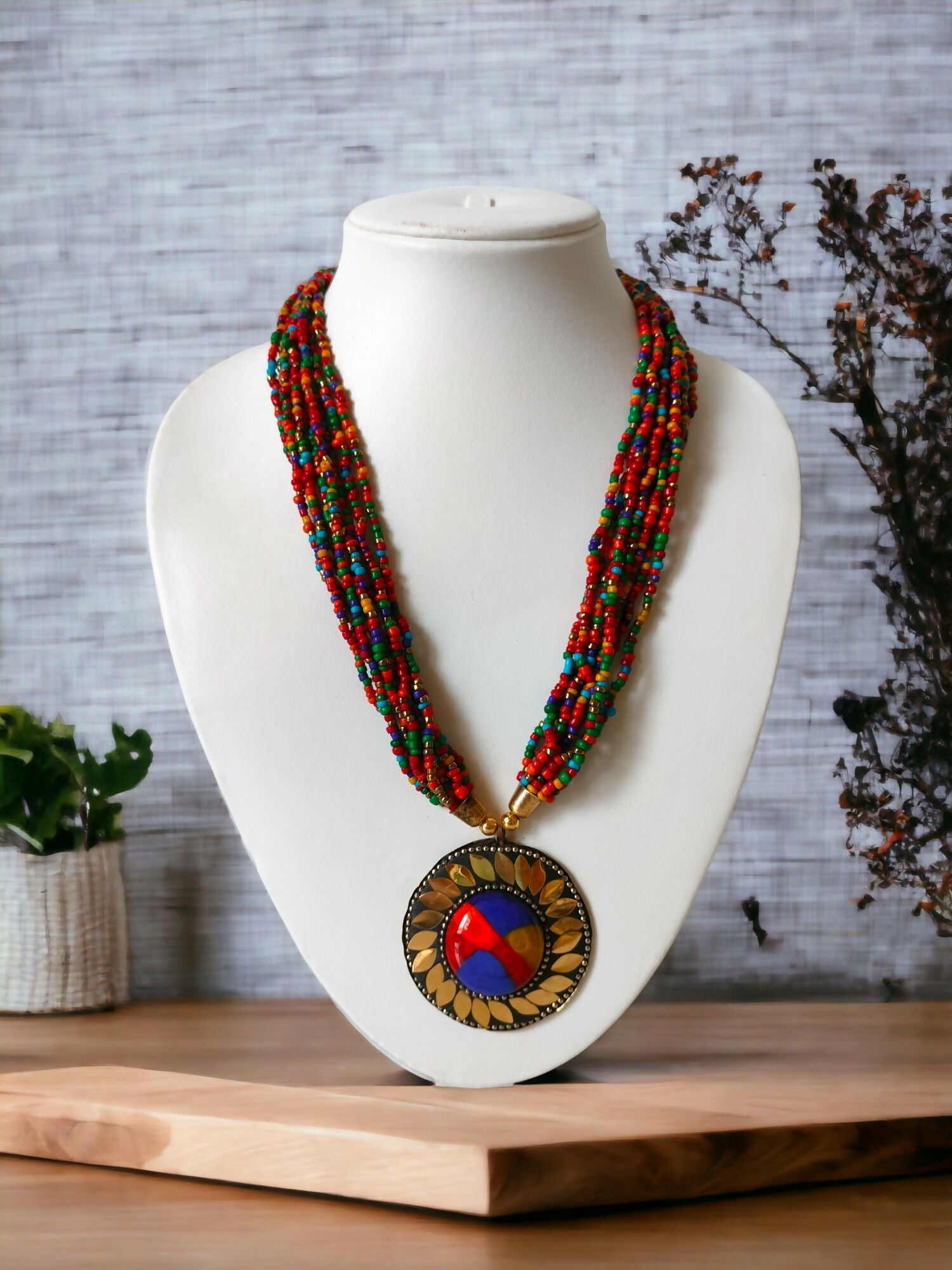 Inhanns Everyday Statement Beaded Pendant Necklace - Multi Colour