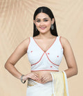 Joban Fashion Women's White Embroidered Stitched Blouse - Distacart