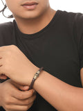 NVR Men's Brown Leather Bracelet - Distacart