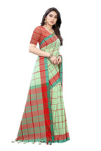 Vamika Pista Green Cotton Silk Weaving Saree - Distacart