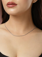 NVR Women's Silver-Toned German Silver Oxidised Chain