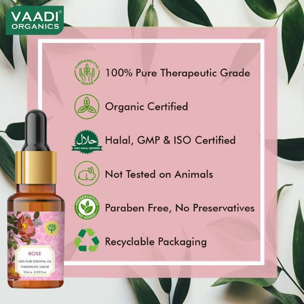 Vaadi Herbals Rose 100% Pure Essential Oil Therapeutic Grade 10 Ml