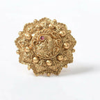 Mominos Fashion Joharkamal Gold-Polished Stone Studded Adjustable Finger Ring - Design 14