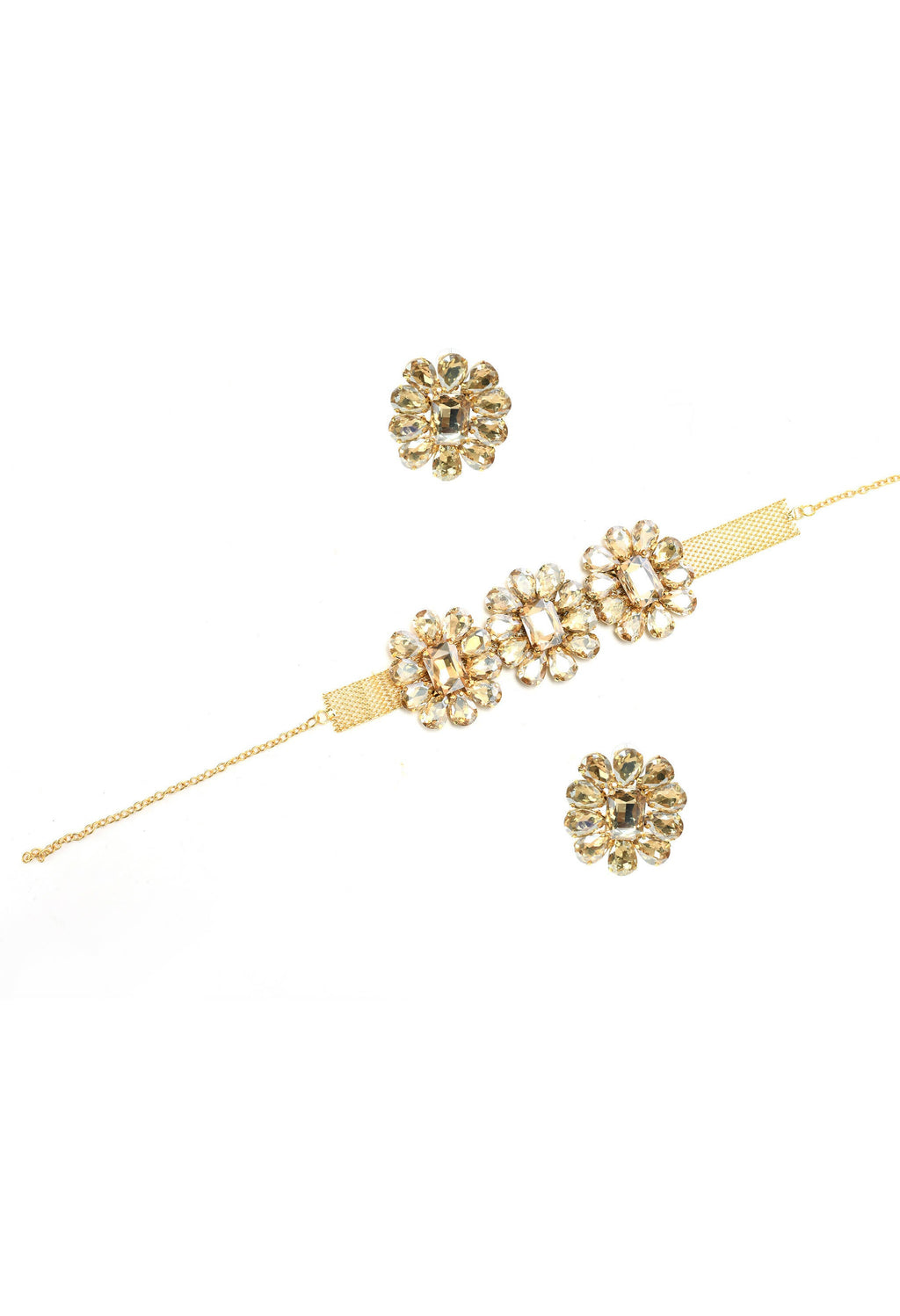 Mominos Fashion Joharkamal Gold-Plated Brass Finish Stone Choker For Women & Girls (Golden) - Distacart