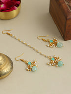 Ruby Raang Traditional Green Drop Maang Tikka And Earrings - Distacart
