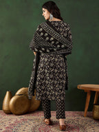Sangria Printed Pure Cotton Kurta Set With Dupatta - Distacart