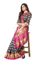 Vamika navy Printed Art Silk Saree