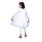 Akarshan viscose Lukhnowi Chikankari Anarkali kurta with Leggings - White