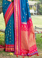 Shree Shyam Fashion Blue Soft Silk Saree - Distacart
