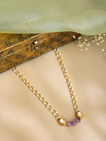 Ruby Raang Purple Amethyst Kundan Necklace