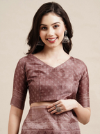Saree Mall Mauve & White Floral Art Silk Sarees