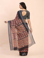 Shree Shyam Fashion Linen Cotton Black Saree - Distacart