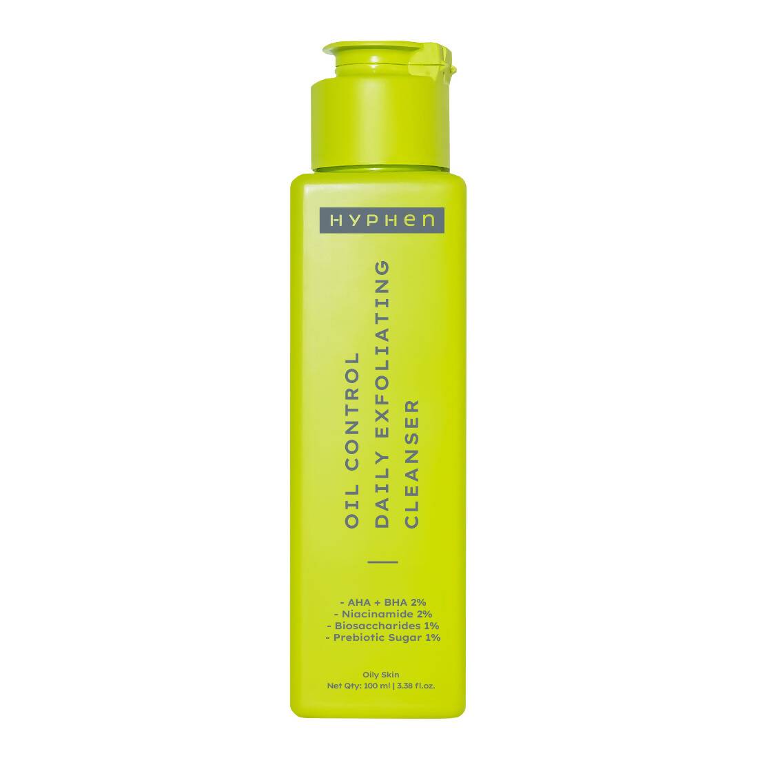 Hyphen By Kriti Sanon Oil Control Daily Cleanser, 2% AHA + BHA Salicylic Acid Face Wash, Deep Cleanses & Removes Dirt, For Men & Women