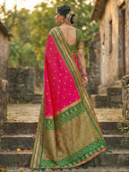 Shree Shyam Fashion Pink Soft Silk Saree - Distacart