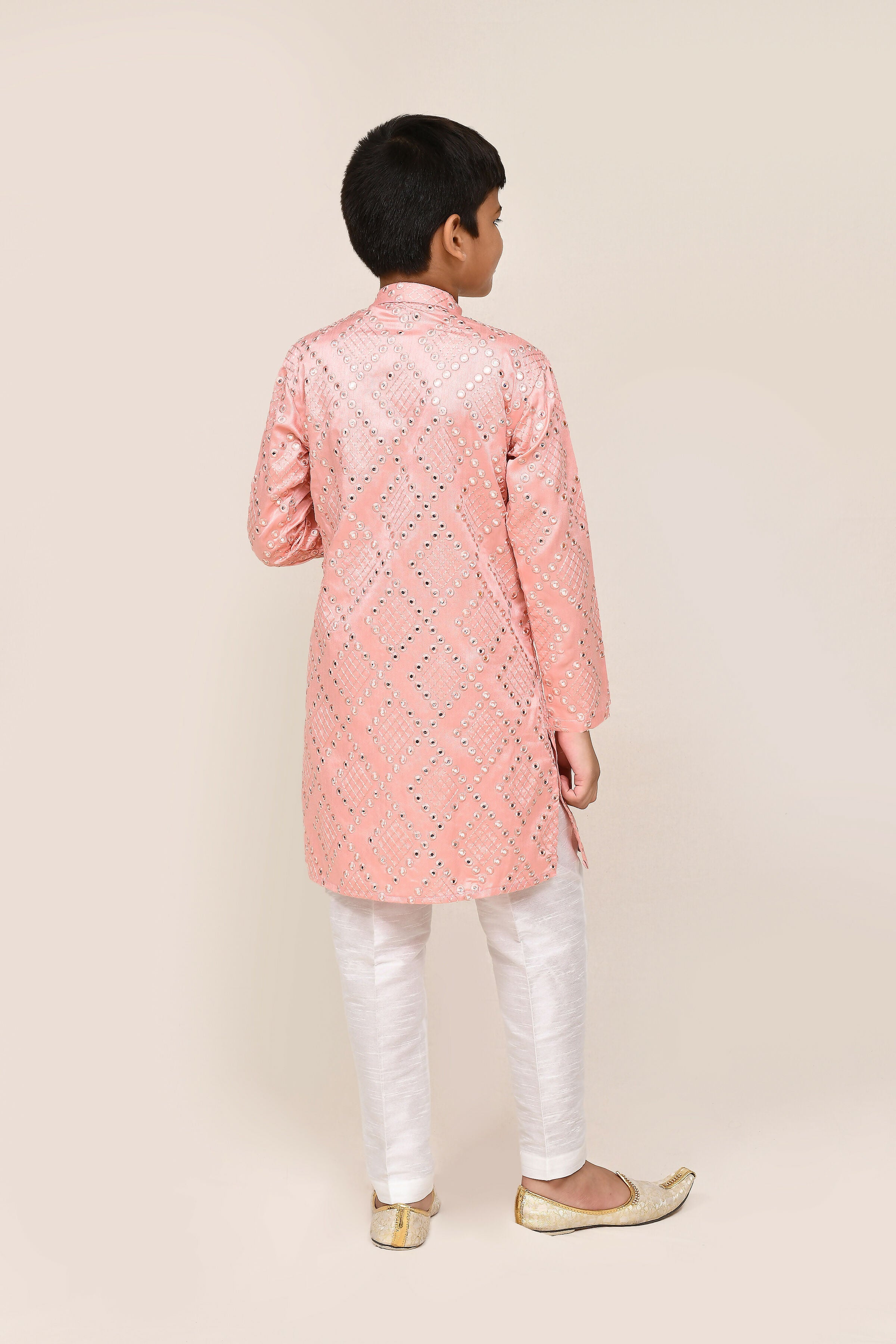 Joban Fashion Silk Pink Kurta With Straight Fit Pant