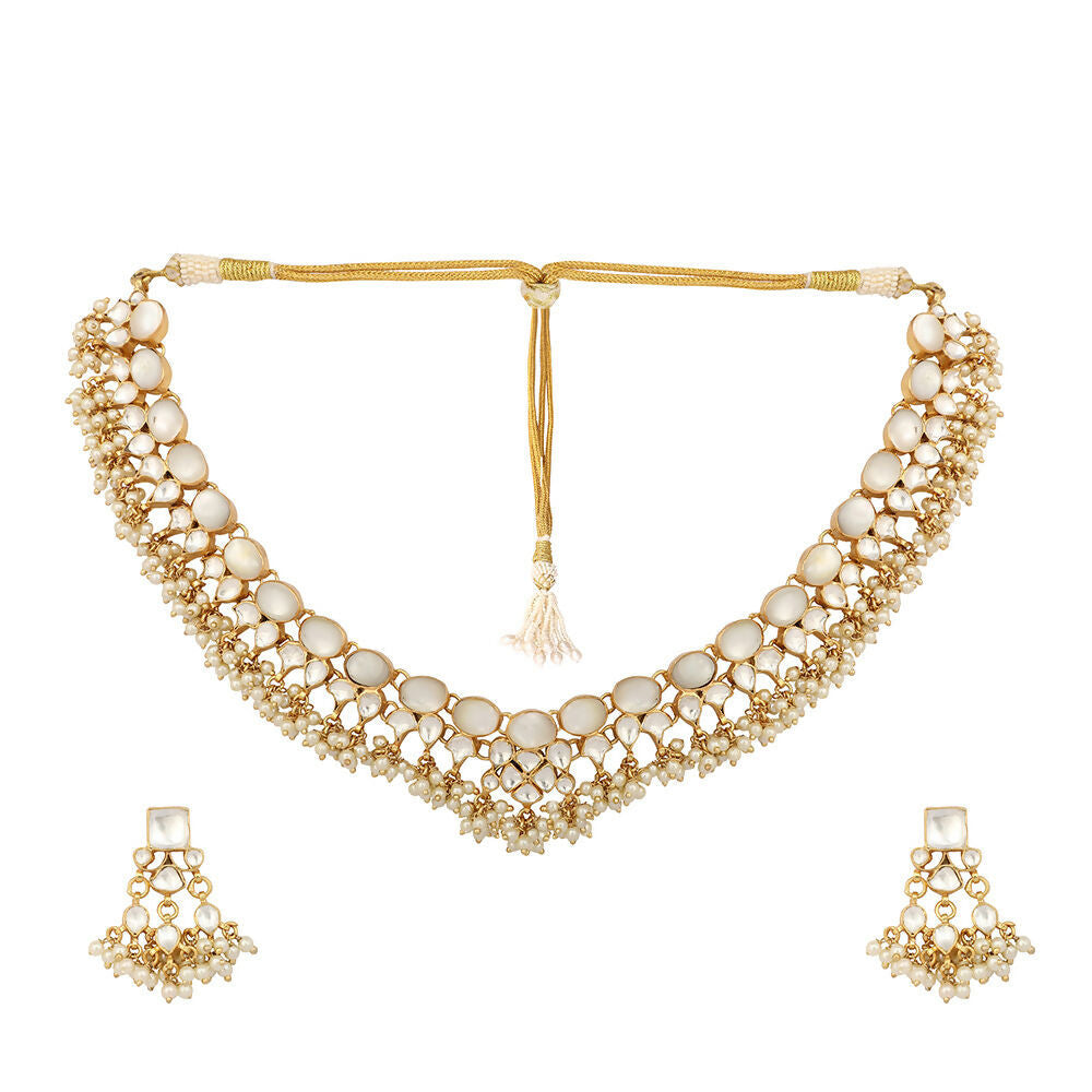 Nuyug 22K Gold Plated Ivory Dusk MOP Necklace