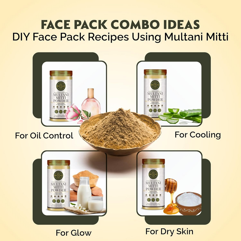 First Plant Multani Mitti Powder For Face Pack & Glowing Skin